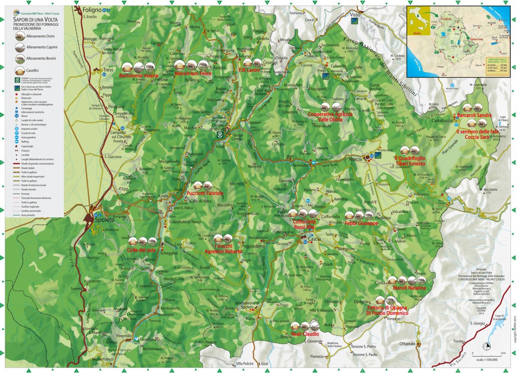 Mappa Formaggi Umbria